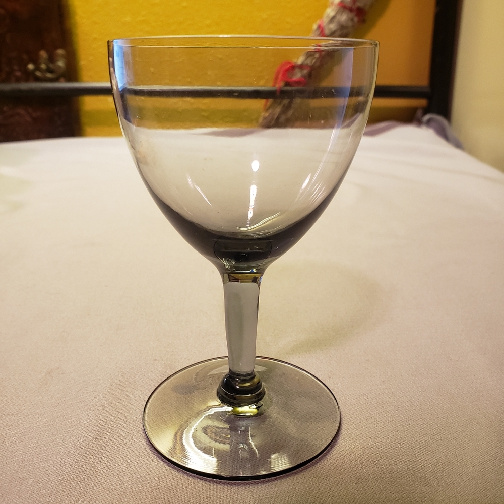 Vtg Smoky Cordon Bleu Reg. Crystal Liquor Glass